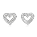 Fine 925 sterling silver mini heart women fashion small diamond love heart stud earrings