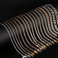 Wholesale Stainless Steel Chain 18K Gold Plated Chain Cadena De Oro Hip Hop Jewelry Miami Cuban Curb Chain Herringbone Link