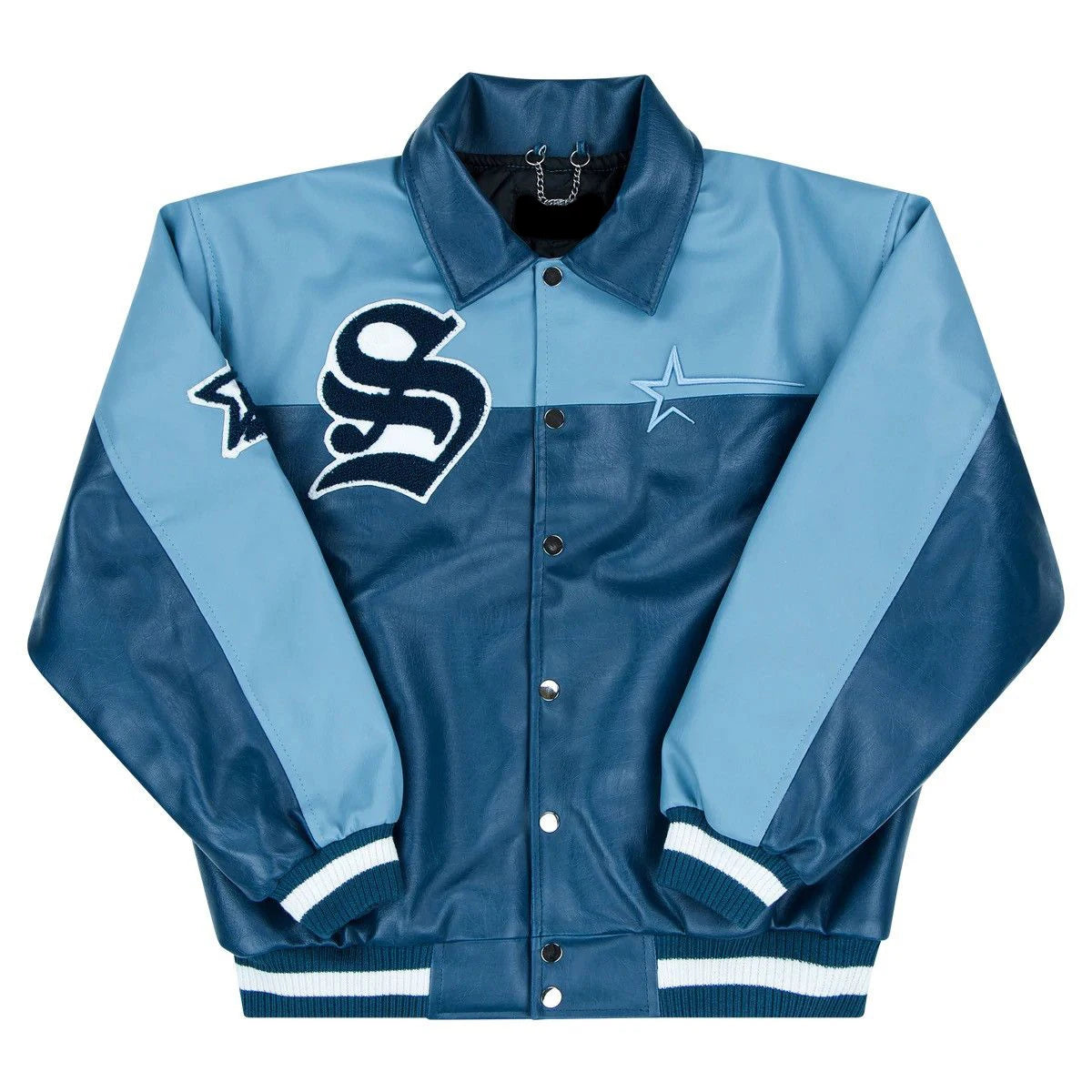 Manufacturer Custom OEM Patchwork Turn Down Neck Chenille Embroidery Letterman Jacket
