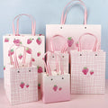 Multi-sizes & Design in Warehouse Original Cute Girl Heart Strawberry Gift Paper Bag Pink Rivet Tote Bag with Handles