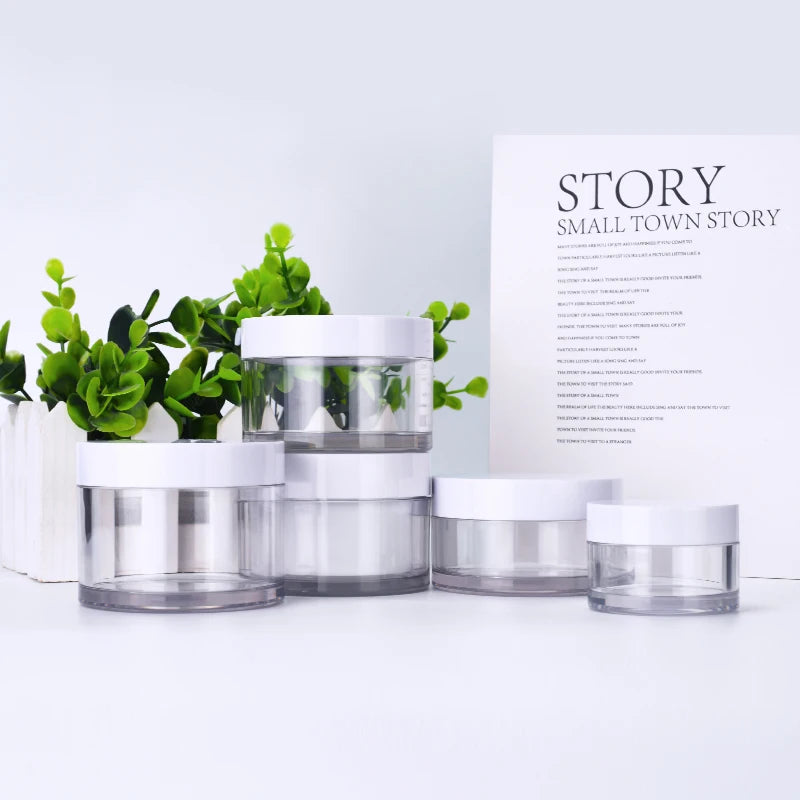 High Quality Luxury Cosmetic Container 30ml 50ml 80ml 100ml 120ml Thick Wall Hard PET clear Plastic Jar