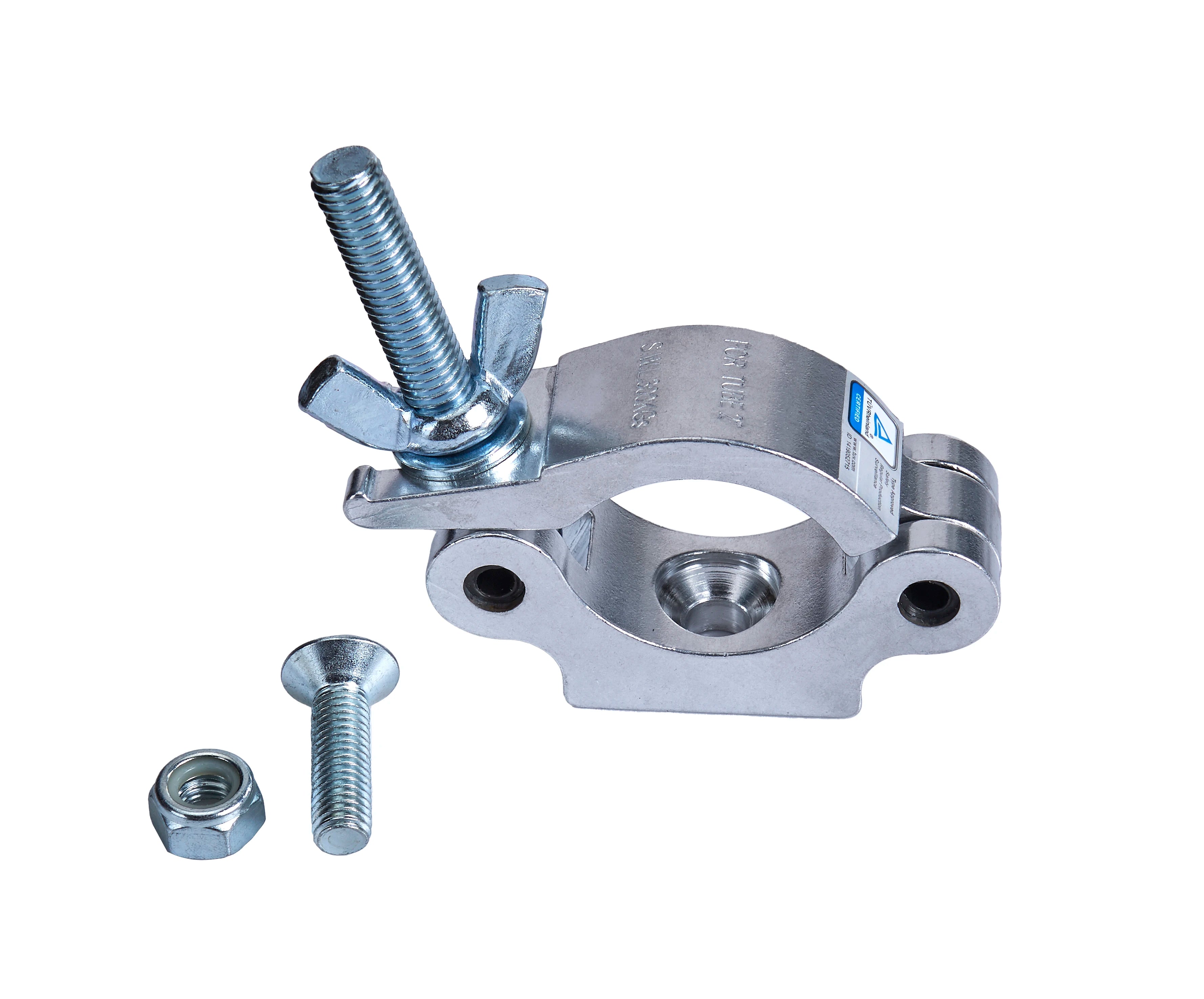30mm Width Silver 2 Inch Aluminum Heavy Duty  Half Coupler Truss Clamp Fit for (38- 52)mm Stage Light Clamps and Dj Lights Clamp