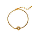 Fahion Fine Jewelry Full Diamond Stainless Steel Bracelet Fashion Love Square Round Zircon Bracelet Women's Jewelry for Women