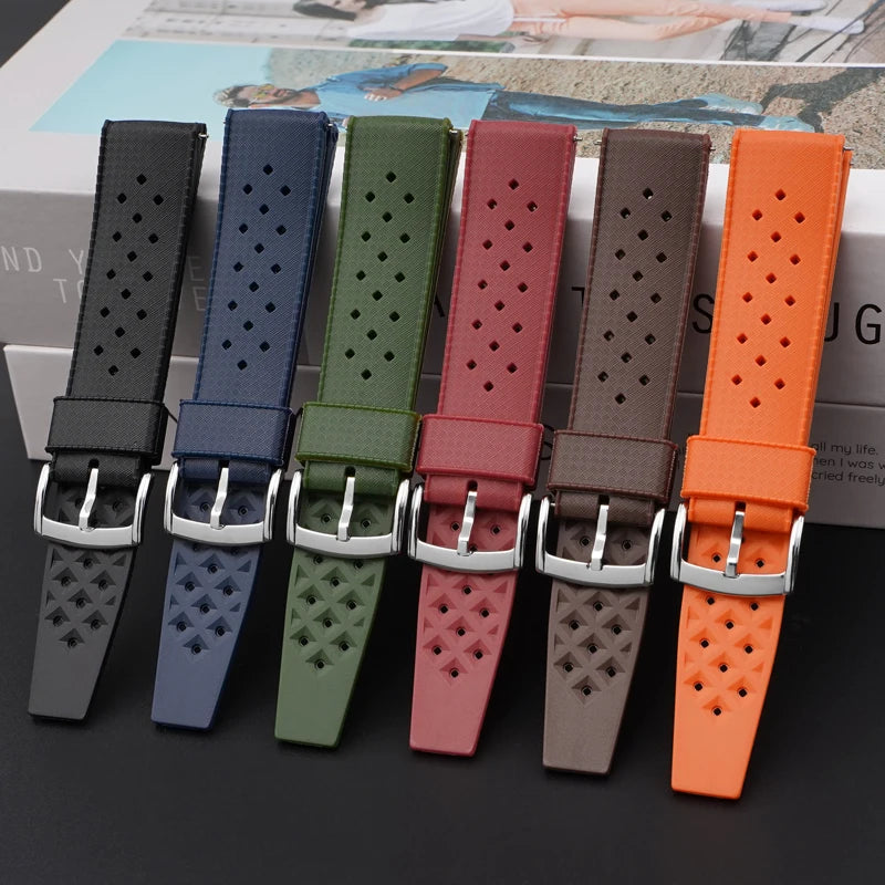 Fast Delivery Watchbands Diver Waterproof Silicone Watch Bands 20mm 22mm Quick Release Rubber Tropic Smart Watch Straps