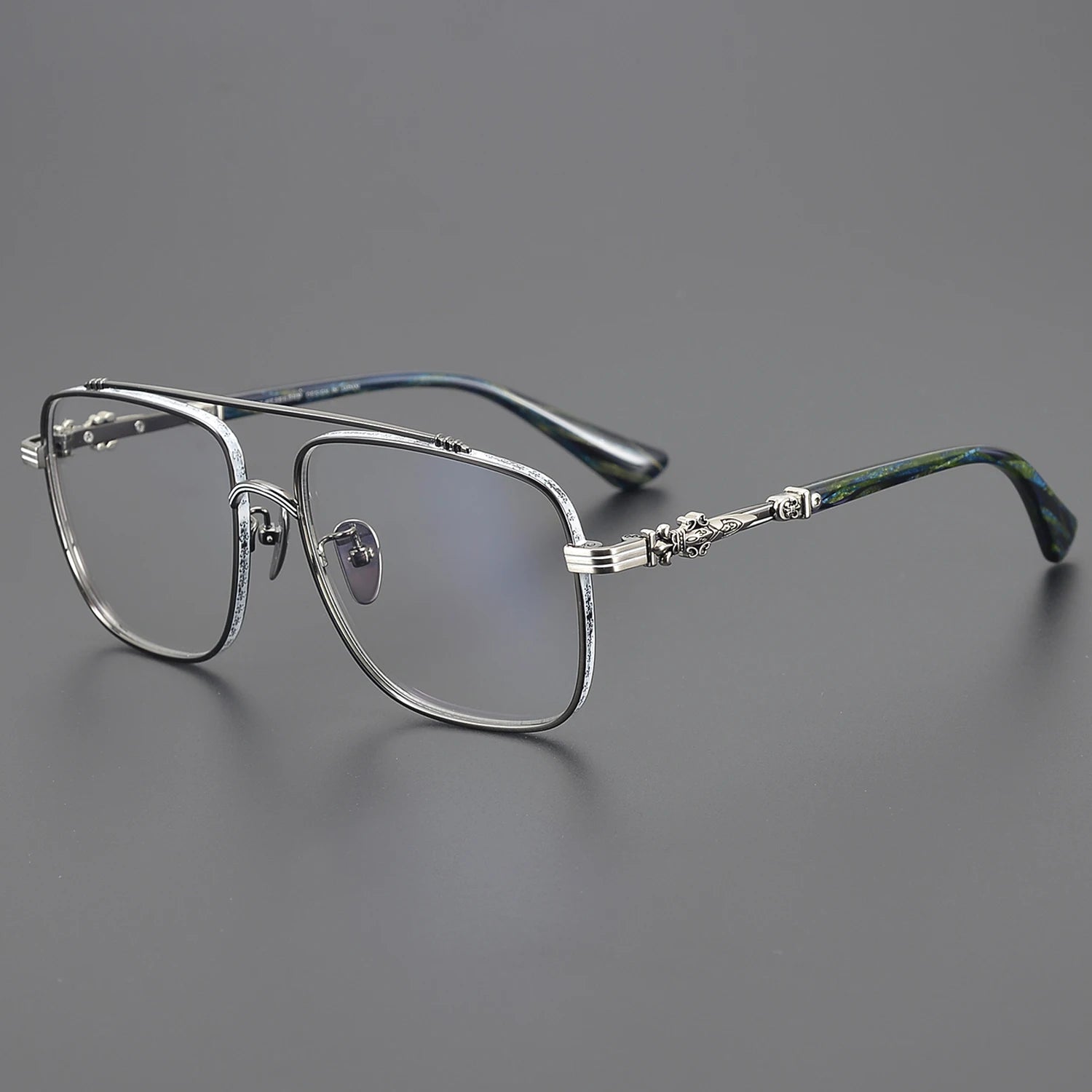 2024 CH8042 Good Quality Korean Pilot Eyeglasses White Green Decoration Exquisite Workmanship Designer Women Fashion Glasses
