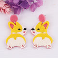 Yellow Hatchthe Chicken Small Corgi Dog Pendant for Girl Jewelry Dangle Resin New Lovely Cute FS Animal Acrylic Drop Earrings