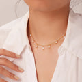 MJ Vintage Trendy Classic Fashionable Beaded Imitation Pearl Gold Plated Stainless Steel Charm Necklaces Jewelry