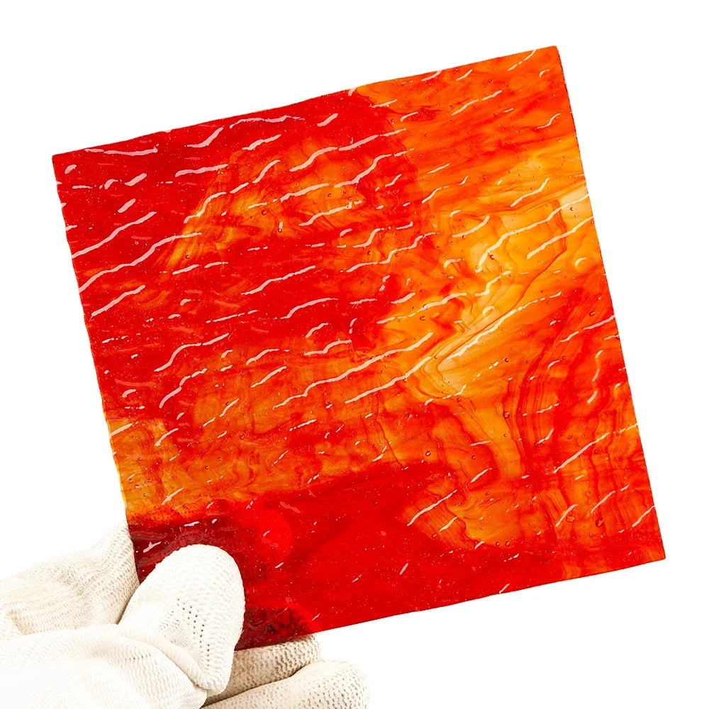 10x15cm 4mm Traditional Streaky Stained Glass Sheet-Variety Colors-Water Resistant Tiffany Glass Mosaic for DIY Art & Room Decor