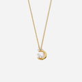 2025 Simple Daily Wear Zircon Charm Titanium 18k Gold Plated Link Chain Moon Pendant Necklace for Women Trendy Jewelry Gift