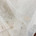 Mesh Jacquard Lace Fabric 100% Polyester & Pearls White 3D Hollow Exquisite Flower Wedding Dress DIY Accessories