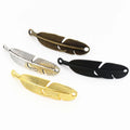 6pcs 46x11mm Antique Silver Plated Black Bronze Gold Feather Handmade Charms Pendant:DIY for Bracelet Necklace