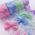 New Arrival 8cm Garment Accessory Blue Pink Floral Sequin Lace Trimming for Garments Hair Accessory