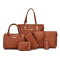 New Ladies Beauty Shoulder Women 6 Piece Large Handbag Sets Fashion Hand Bags