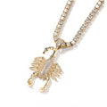 New Iced Scorpion Pendant Twist Rope Chain Tennis Chain Pendant Necklace Male Hip -hop Trendy Costume Design Sweater Chain MegaBDM