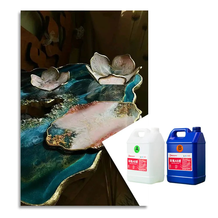 Glossy Waterproof Resin Coating Liquid Self-leveling Eco-friendly Epoxy Resin for Artificial DIY Crafts Art Collectible Desktop