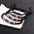 Classic Design Luxury CZ Pave Spacers Beads Handmade Braided Custom Logo Macrame Bracelet Men