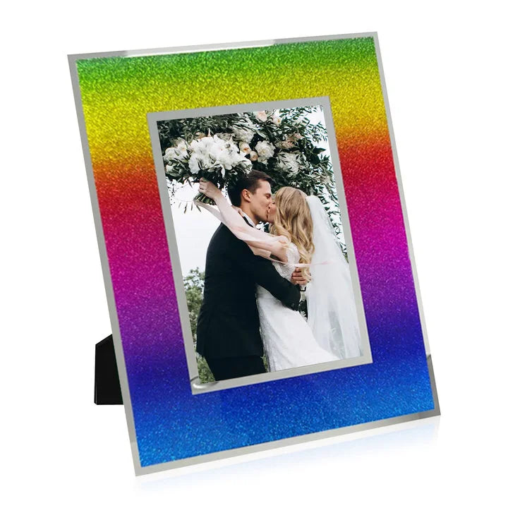 Glass Picture Frames for Gift Glitter Glass Photo Frame for Wedding Glass Frame for Home Decoration  Christmas Gifts for Women