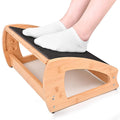 Bamboo Under Desk Footrest Adjustable Height Office Footrest Non Slip Foot Rest Wooden Footrest for Home and Office Step Stool