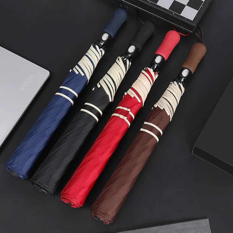 BIG Size 2 Fold Golf Umbrella EVA/ Foam Handle Auto Open 27 Inch Auto Golf Umbrella