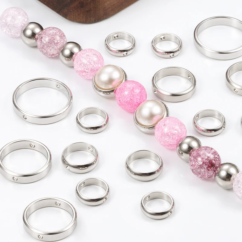 Hot Sale Stainless Steel Circle for Spacer Beads Useful Round Compartment for Making Bead Necklace Jewelry Findings