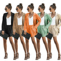 Women Jacket Shorts Set Custom Logo Two Piece Set Plain Business Suit Casual Women Clothing