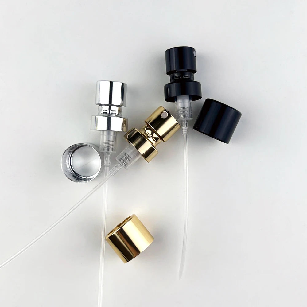 15mm Luxury Gold Silver Black Spray Perfume Crimp Crimpless Pump Sprayer with Optional Invisible Tube