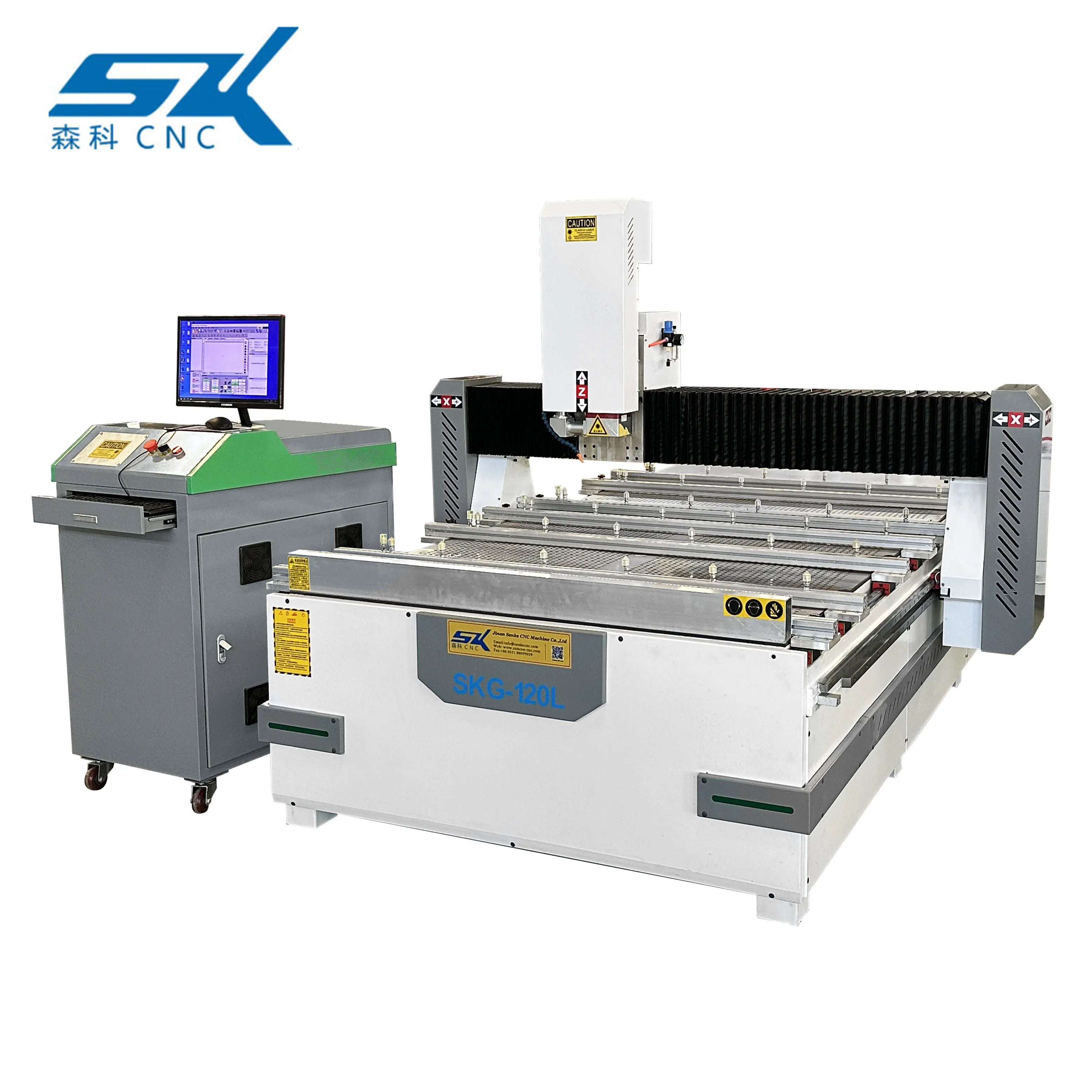 Full Automatic Fiber Laser Surface Smart Mirror Glass Processing Engraving Machine PLC Engine Pump for Sand Blasting Easy