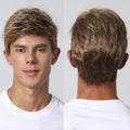 Fast Delivery Short Brown Men's Wigs Synthetic Layered Pixie Cut Hair Wigs for Men Male Natural Fluffy Cosplay Party Daily Wig