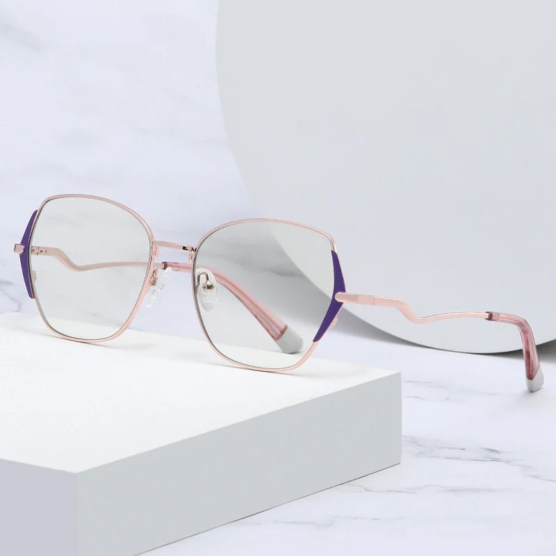 JS8629 New Retro Polygon Metal Frame Anti-Blue Light Blue Light Blocking Optical Fashion Women 2025