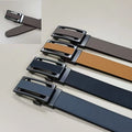 Wholesale Genuine Leather Men's Ratchet Belt with Automatic Alloy Buckle OEM Customizable logo Men's Leather Belt