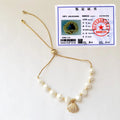 New Fashion Shell Charm Nature Freshwater Pearl Adjustable Bracelet 7 mm Baroque Pearl15-55 cm