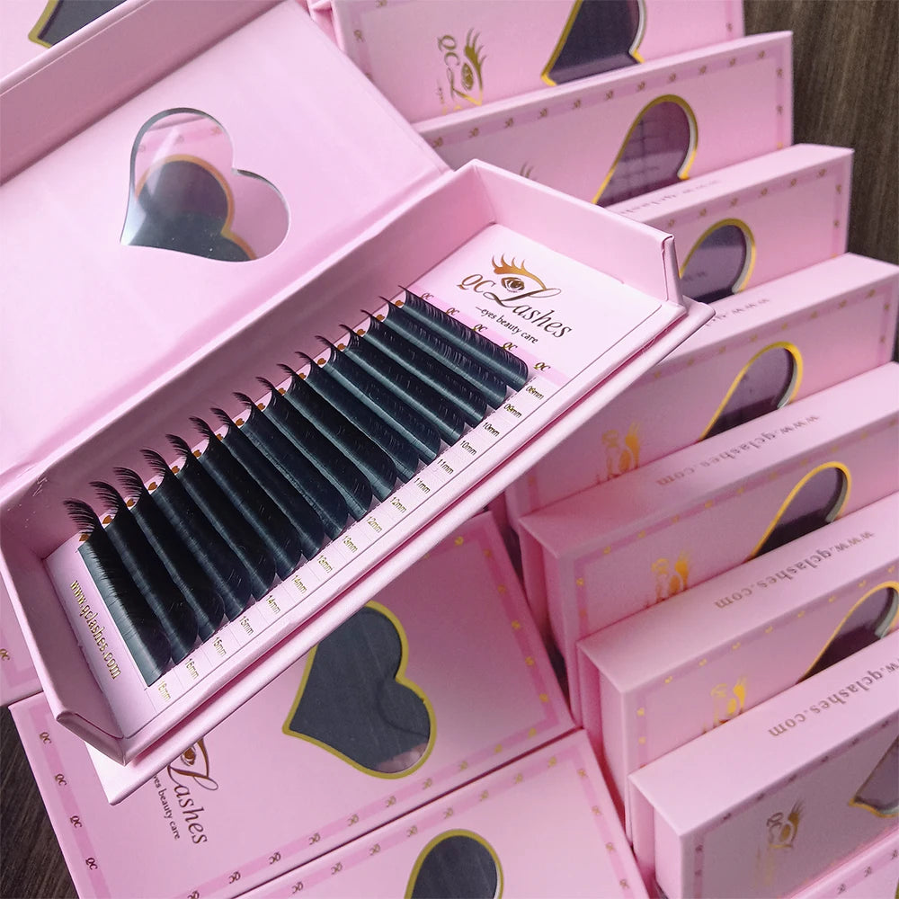 Custom logo Individual Lash Trays Russian Volume Mink Cashmere Lash Extensions Supplies Easy Fan Eyelash Extension
