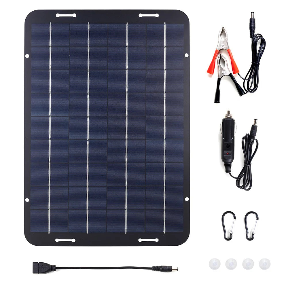 10W 18V Flexible Solar Panel Charger for 12V Car RV Boat Battery Charging 330*230MM