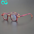 Thickened Plate Hand-Made Japanese Retro Square Frame Female Anti-Blue Light Male Myopia Anti-Fog Discoloration Glasses Frame