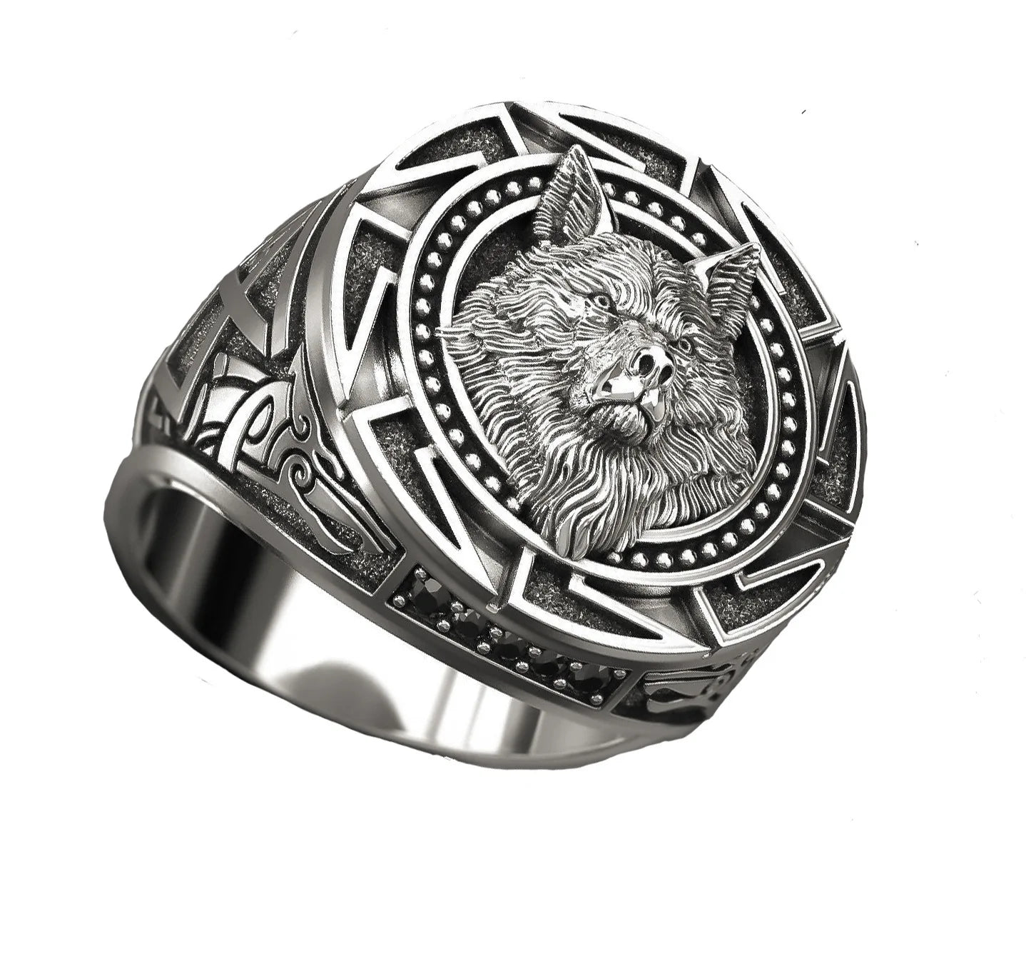 New Joyas Anillos Fashion Jewelry Wolf Head Carve Vintage Custom Rings for Men