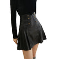 2025 New Arrival Vintage Style OEM ODM Women's Solid Leather Skirt High Waist Line Office Dress Clothes for Girls