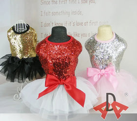 Wholesale Hot Pet Cat Dog Pet Sleeveless Glitter Dresses Clothes