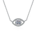 Merryshine Trendy 925 Sterling Silver Clavicle Chain With Diamond Moissanite-Border Angel Eyes Necklace Mosan Diamond Jewelry
