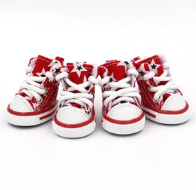 Hot Selling Pet Canvas Shoes Waterproof Non-slip Soles Cat Dog Star Sport Shoes Pet Apparel
