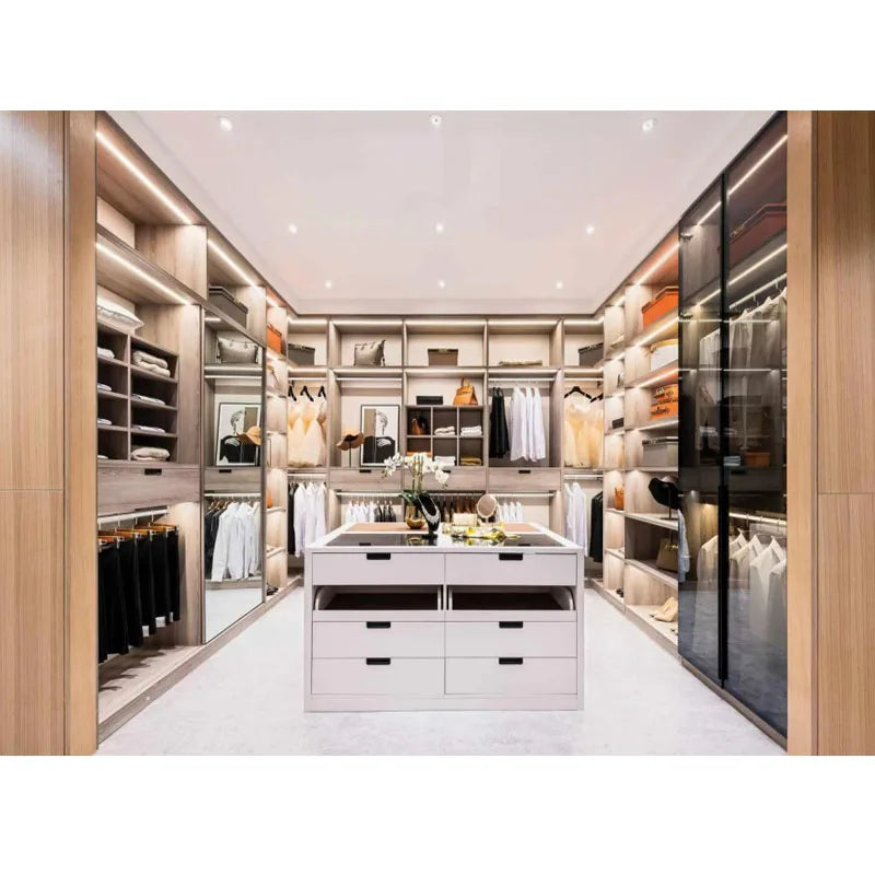 High Quality Modern Extendable Professional Bedroom Walk-in Wardrobe with Sliding Doors and 5-Year Warranty