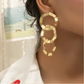 Punk Long Big Circle Drop Earrings for Women Hiphop Statement Large Drop Earrings Fashion 2024 Earring Jewelry Gift