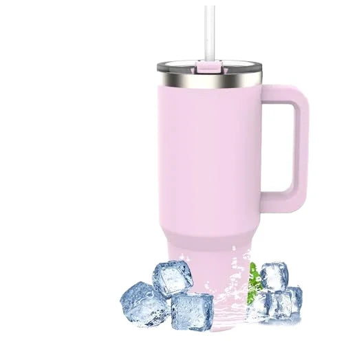 Custom Logo Leakproof 40 oz Double-Wall Vacuum Stainless Steel Tumbler with Handle and Lid
