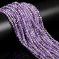 Amethyst Faceted Beads 4mm Natural Light Amethyst Stone Crystal Beads Faceted Round Gemstone Beads with Hole