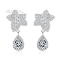 Factory Wholesale Pear Cut 925 Sterling Silver Jewelry Moissanite Hoop Earrings Luxury 2CT Sparkling Earrings for Women