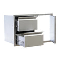Modern Outdoor Kitchen with Stainless Steel SUS 304 BBQ Island Door Drawer Combo Wooden Plate Rack Drawer Slide Accessories