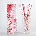 Decorative Reusable Eco-friendly Valentine's Day Straws PP Hard Plastic Cute Printed Love Heart Design