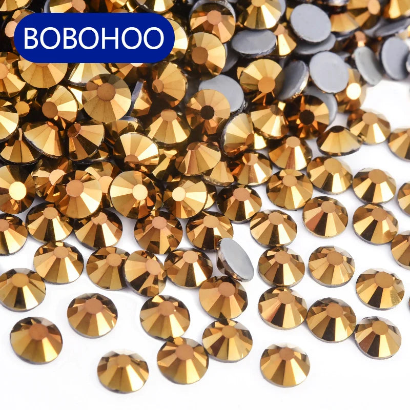 BOBOHOO Wholesale Glass Hotfix Flat Back Rhinestones Ss6 Ss10 Ss16 Ss20 Ss30 Normal Colors Series for Garment Accessory MegaBDM