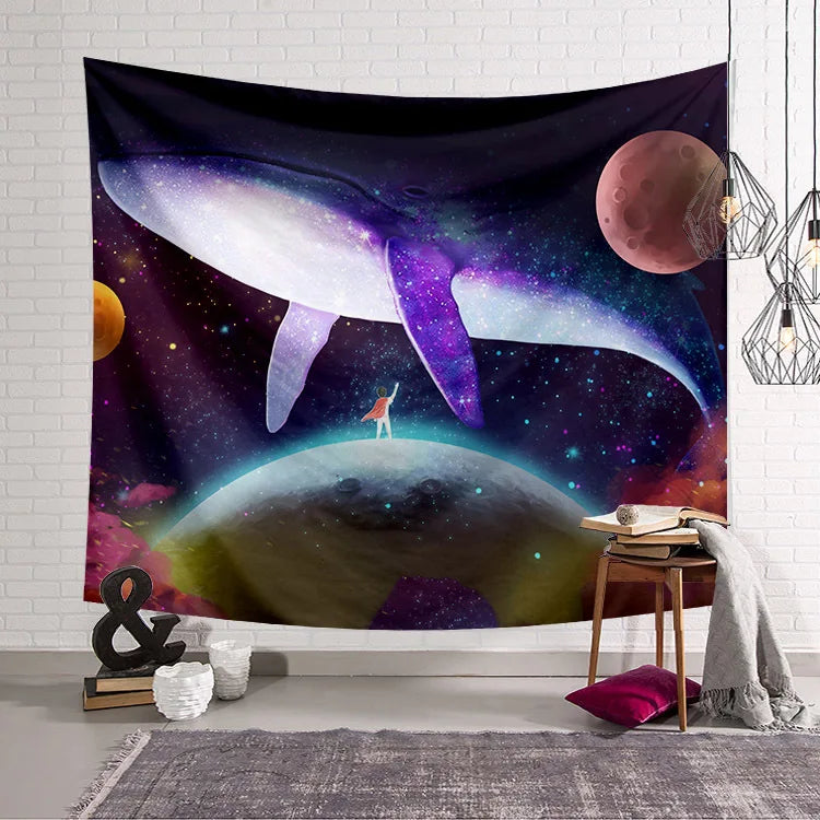 Hot Sale Ocean Animal Wall Hanging Tapestry Hippie Sunflower Witchcraft Decoration Home Decor Wall Whale Tapestry