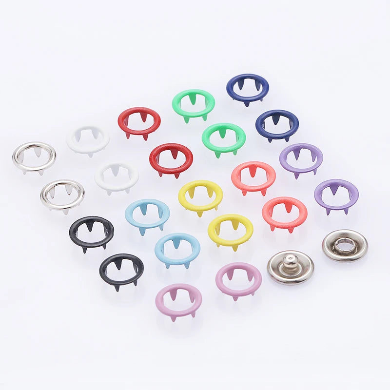 9.5mm Size Five Claw Ring Metal Snap Fastener Stainless Steel Prong Snap Button for Closing