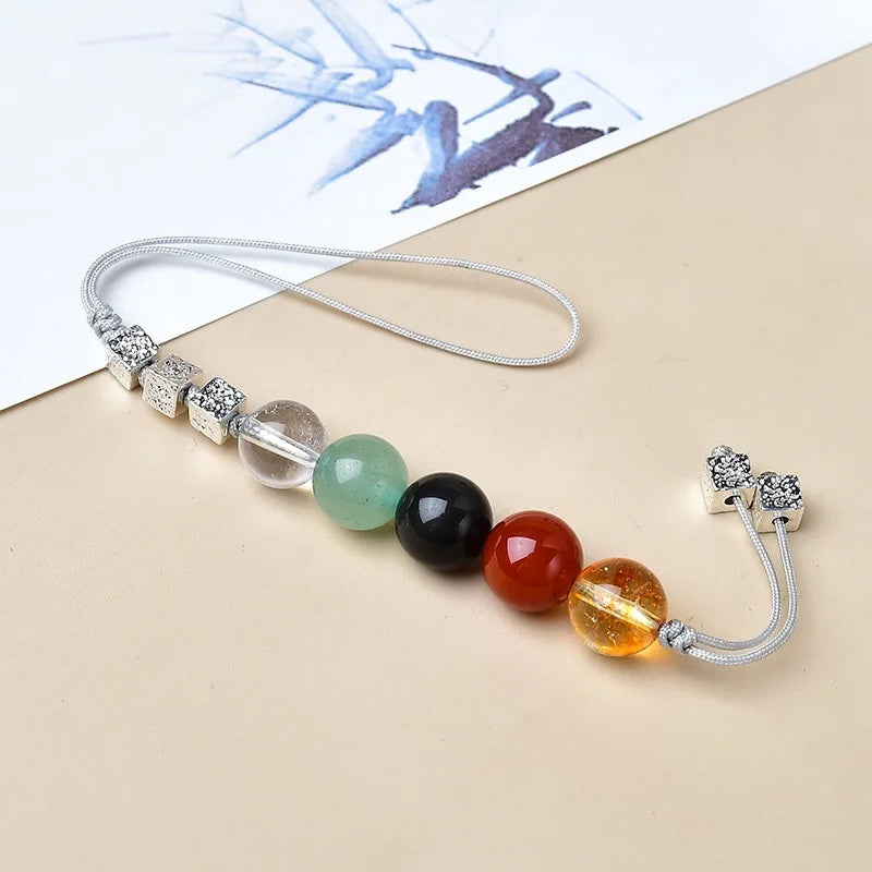 The Five-color Crystal Mobile Phone Chain Is an Elegant Mobile Phone Pendant and Keychain Accessory